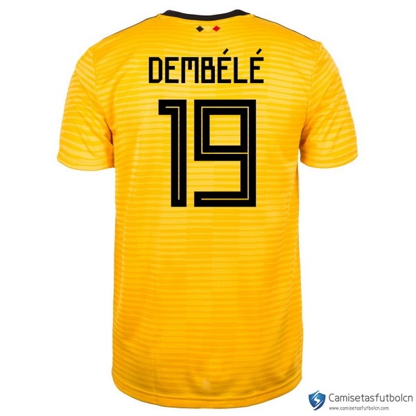 Camiseta Seleccion Belgica Segunda equipo Dembélé 2018 Amarillo